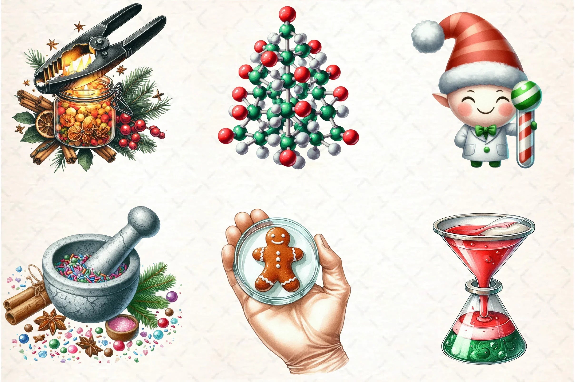 Whimsical Christmas Lab Clipart Bundle - CraftNest - Digital Crafting and Art