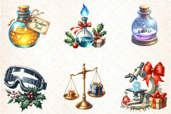 Whimsical Christmas Lab Clipart Bundle - CraftNest - Digital Crafting and Art