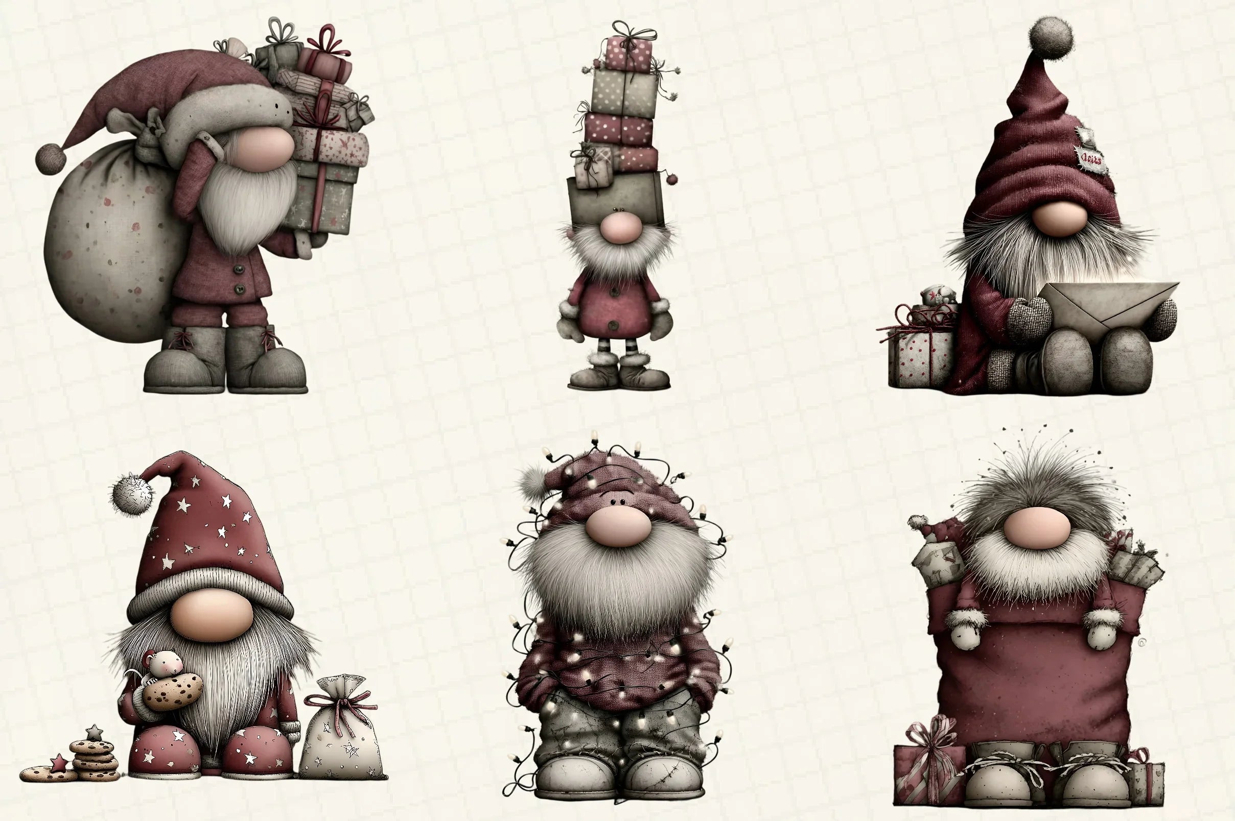 Whimsical Christmas Santa Clipart Bundle - CraftNest - Digital Crafting and Art