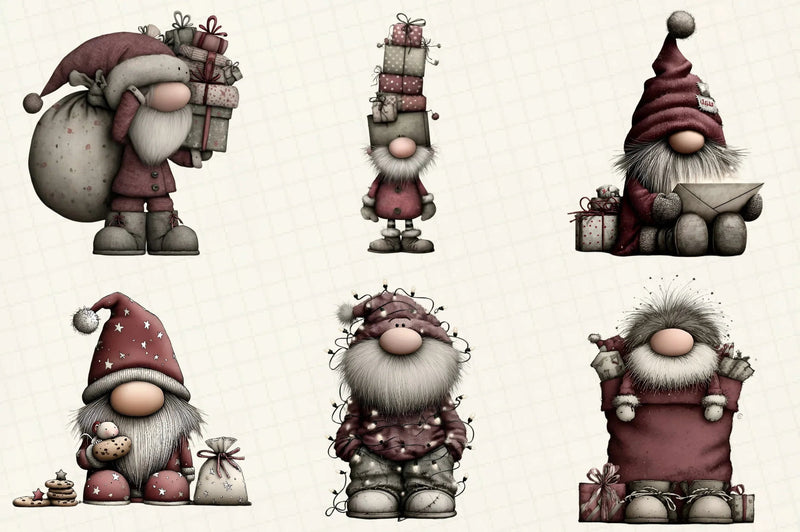 Whimsical Christmas Santa Clipart Bundle - CraftNest - Digital Crafting and Art