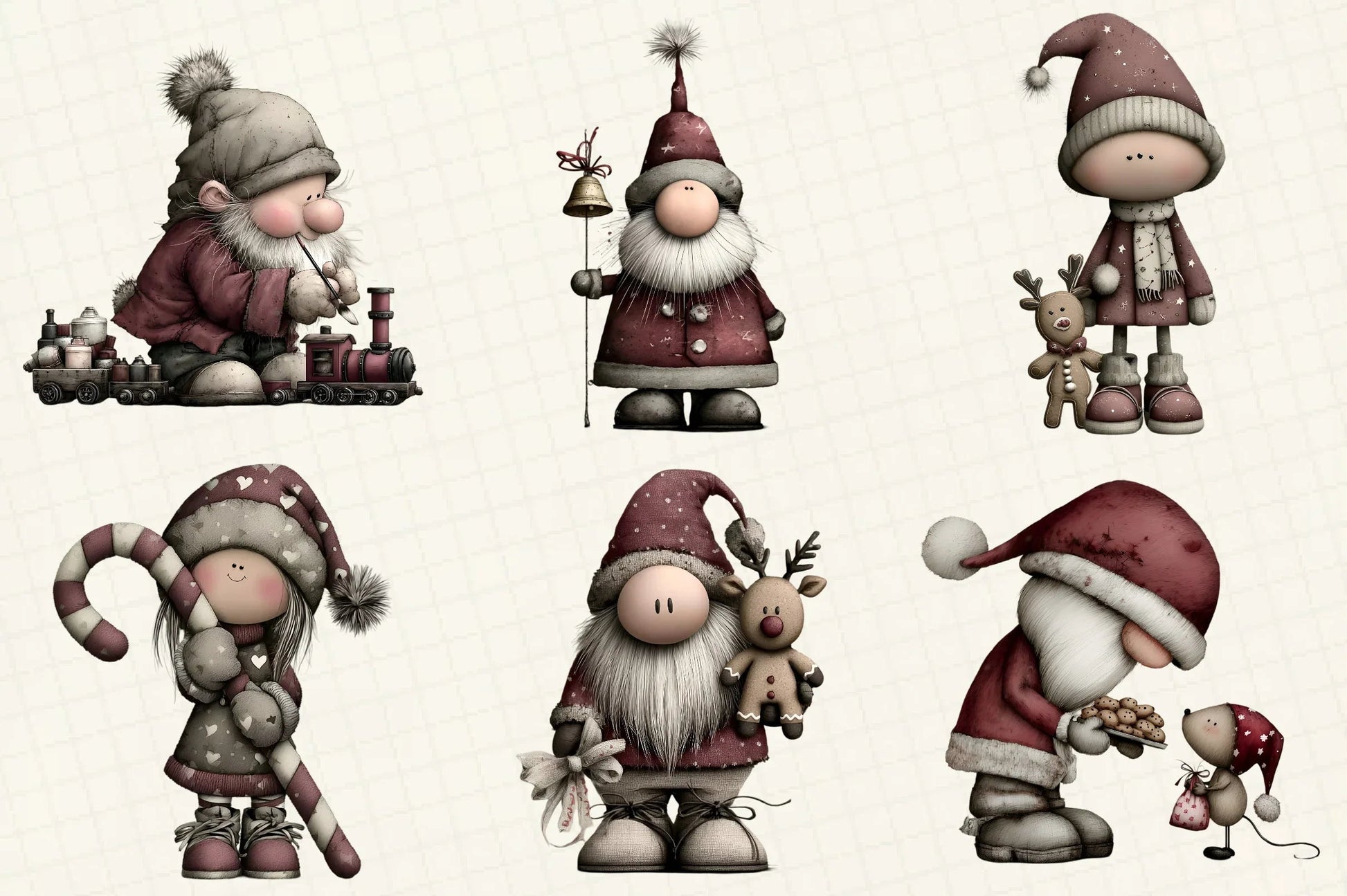 Whimsical Christmas Santa Clipart Bundle - CraftNest - Digital Crafting and Art