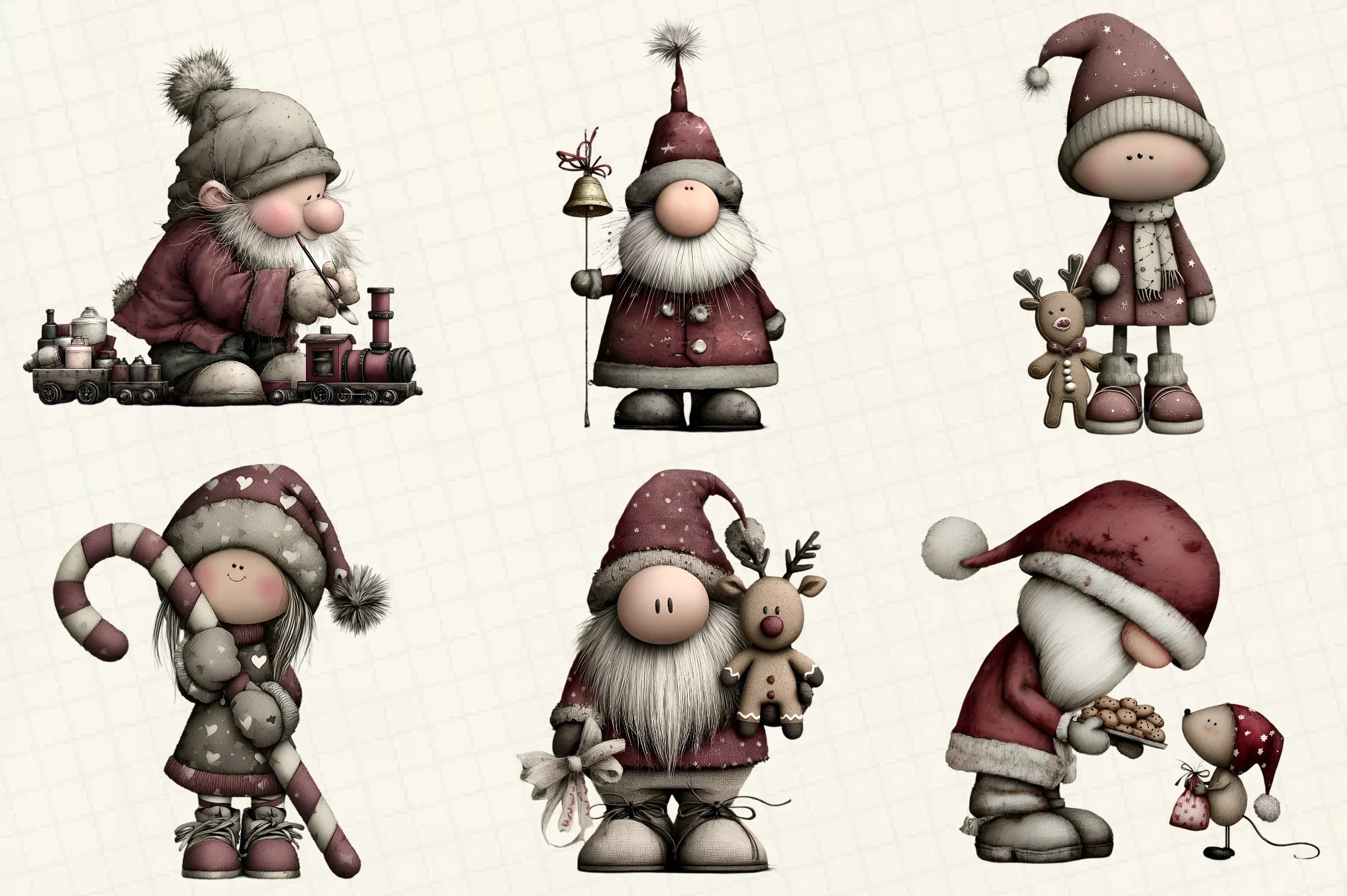 Whimsical Christmas Santa Clipart Bundle - CraftNest - Digital Crafting and Art