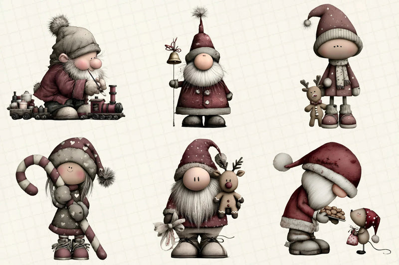 Whimsical Christmas Santa Clipart Bundle - CraftNest - Digital Crafting and Art