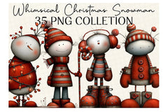 Whimsical Christmas Snowman Clipart Bundle - CraftNest - Digital Crafting and Art