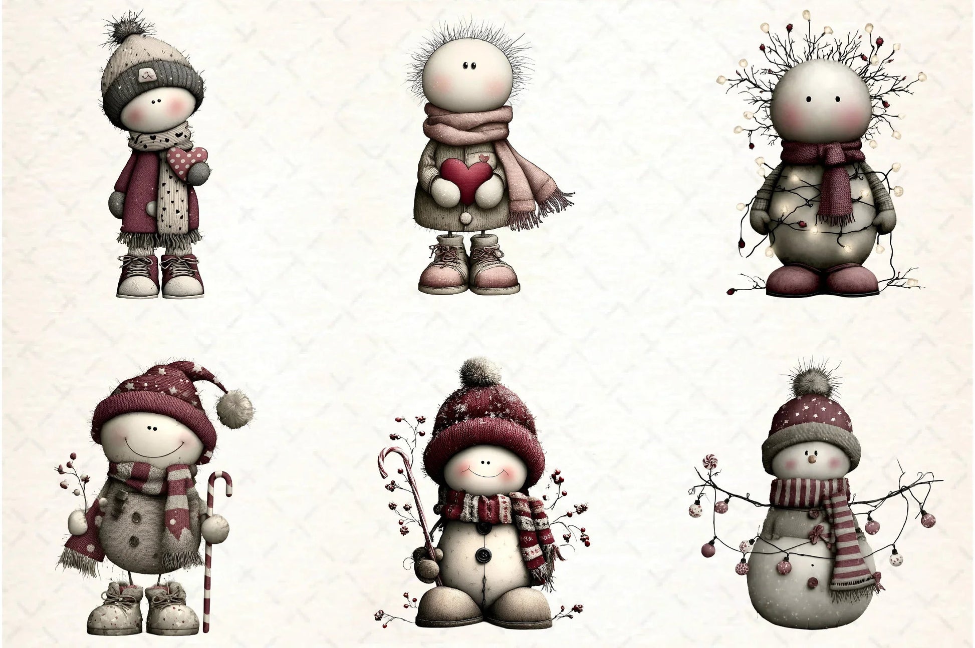 Whimsical Christmas Snowman Clipart Bundle - CraftNest - Digital Crafting and Art