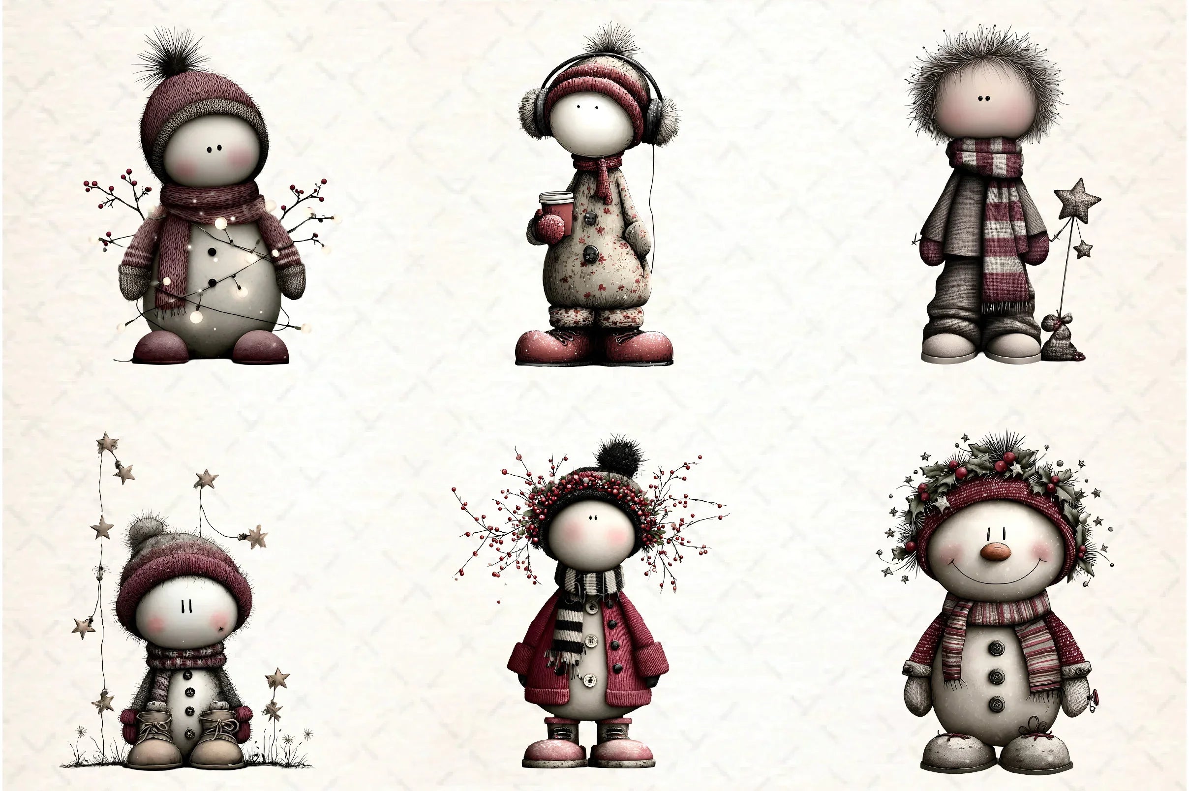 Whimsical Christmas Snowman Clipart Bundle - CraftNest - Digital Crafting and Art