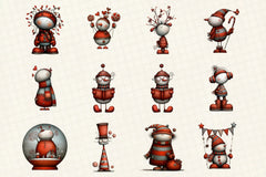 Whimsical Christmas Snowman Clipart Bundle - CraftNest - Digital Crafting and Art