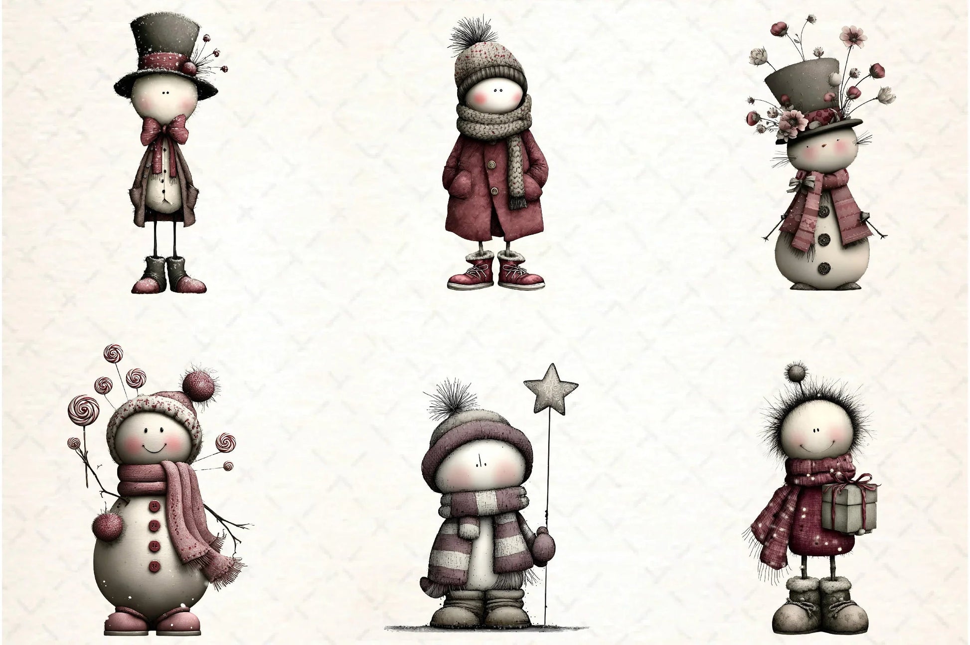Whimsical Christmas Snowman Clipart Bundle - CraftNest - Digital Crafting and Art