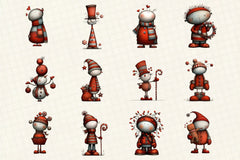 Whimsical Christmas Snowman Clipart Bundle - CraftNest - Digital Crafting and Art