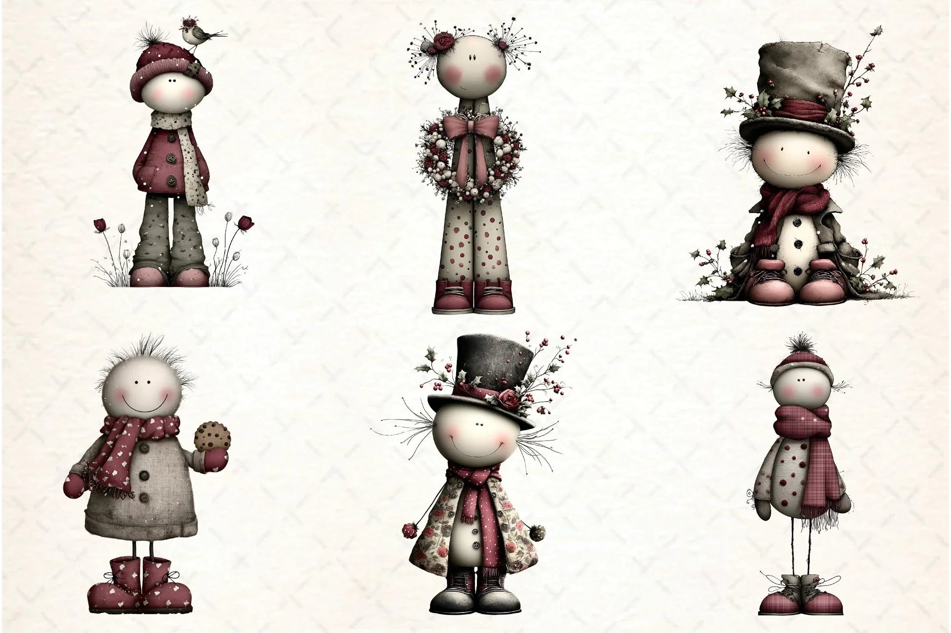 Whimsical Christmas Snowman Clipart Bundle - CraftNest - Digital Crafting and Art