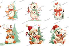 Whimsical Christmas Teddy Clipart Bundle - CraftNest - Digital Crafting and Art