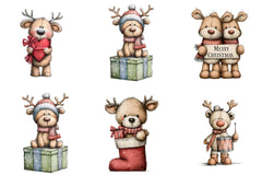 Whimsical Christmas Teddy Clipart Bundle - CraftNest - Digital Crafting and Art