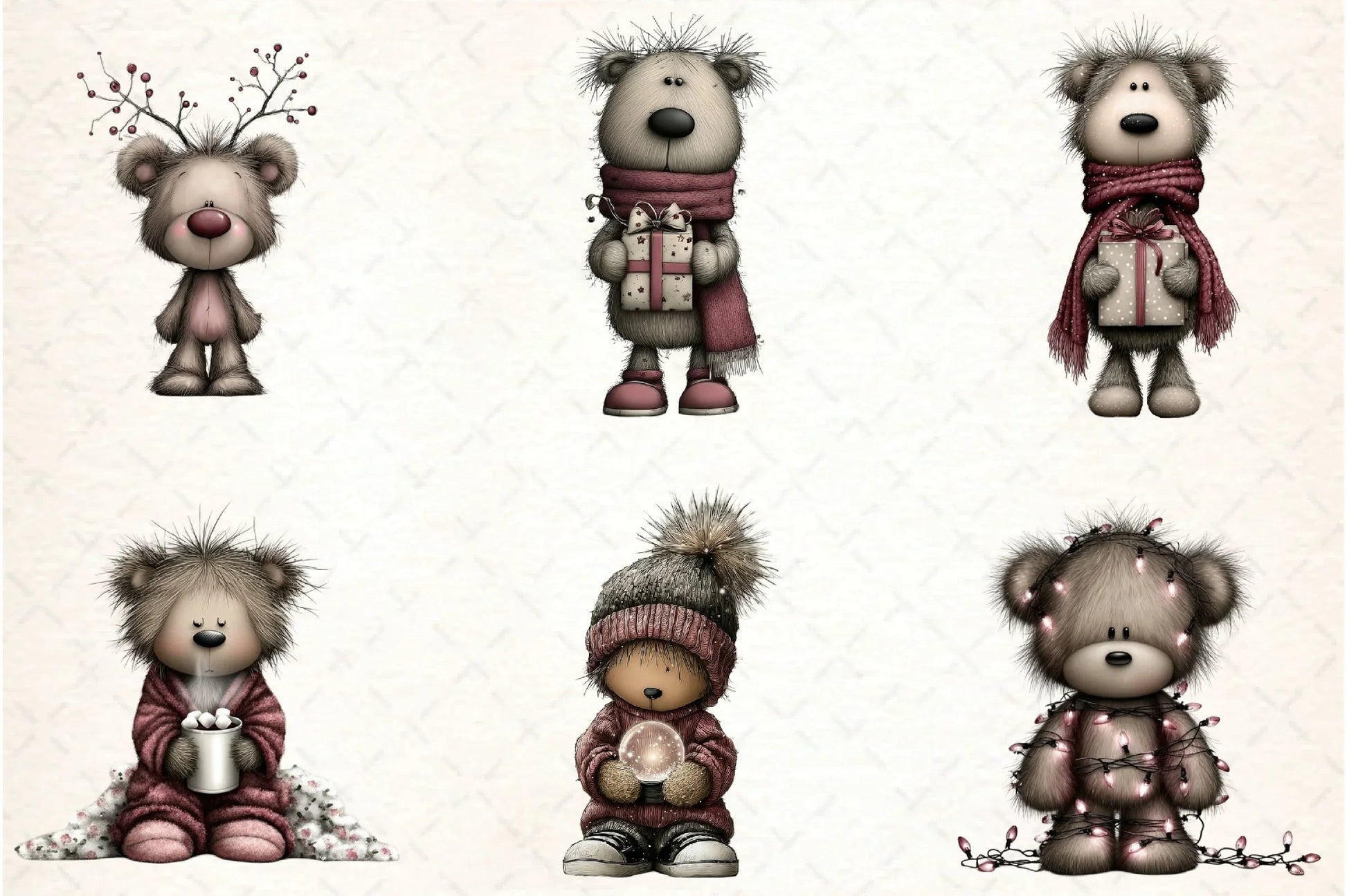 Whimsical Christmas Teddy Clipart Bundle - CraftNest - Digital Crafting and Art