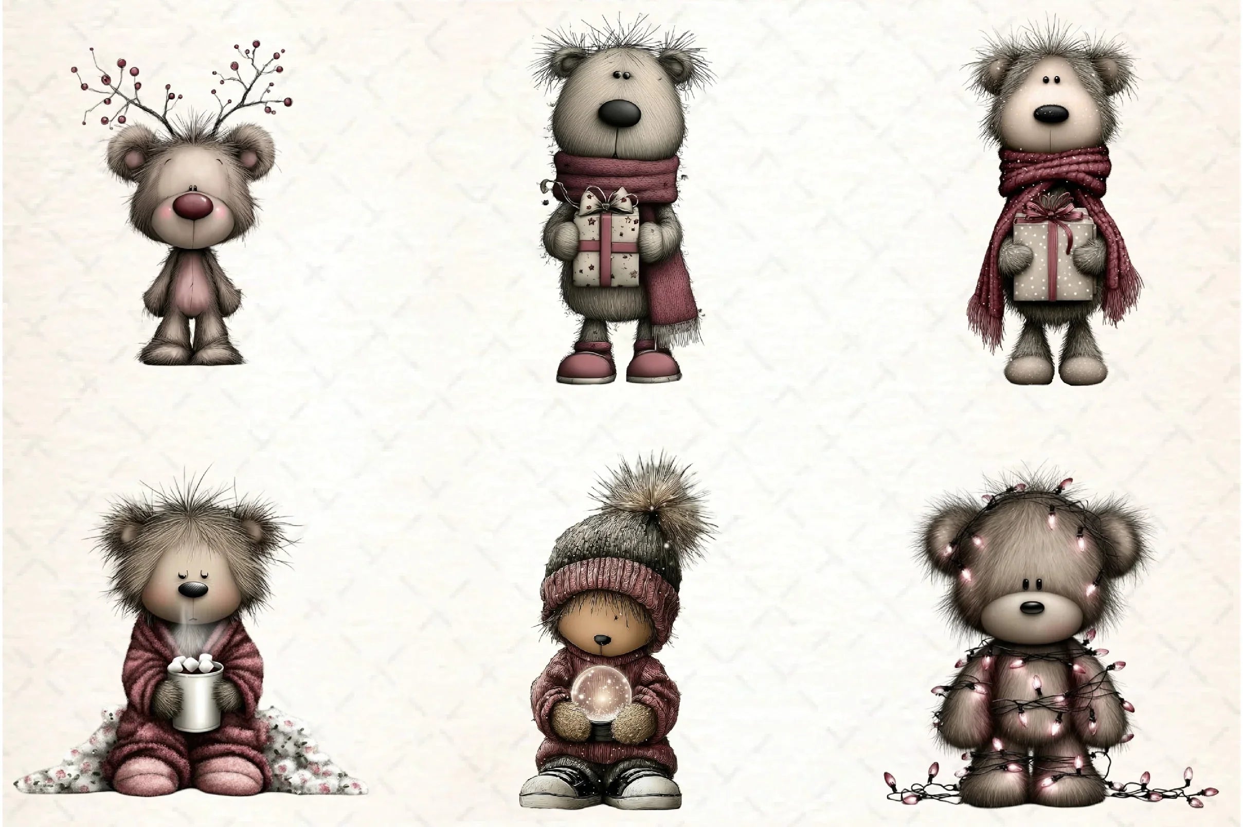 Whimsical Christmas Teddy Clipart Bundle - CraftNest - Digital Crafting and Art