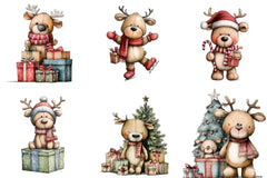 Whimsical Christmas Teddy Clipart Bundle - CraftNest - Digital Crafting and Art