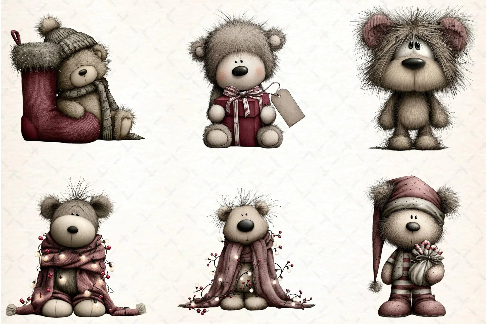 Whimsical Christmas Teddy Clipart Bundle - CraftNest - Digital Crafting and Art
