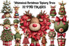 Whimsical Christmas Topiary Trees Clipart Bundle