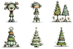 Whimsical Christmas Topiary Trees Clipart Bundle - CraftNest - Digital Crafting and Art