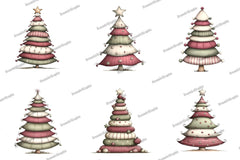 Whimsical Christmas Tree Clipart Bundle - CraftNest - Digital Crafting and Art