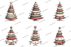 Whimsical Christmas Tree Clipart Bundle - CraftNest - Digital Crafting and Art