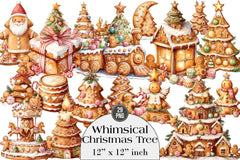 Whimsical Christmas Tree Clipart Bundle - CraftNest - Digital Crafting and Art