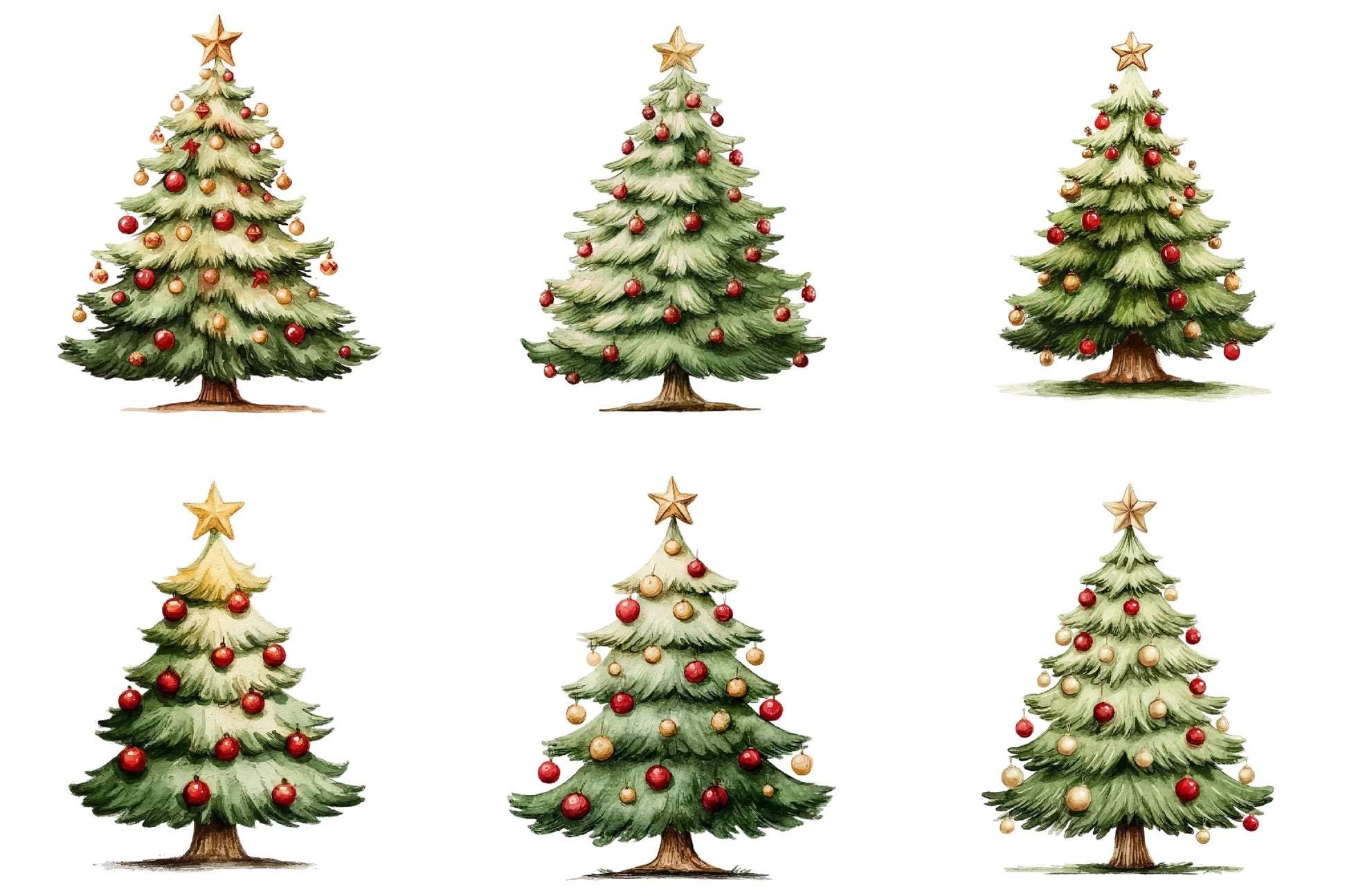 Whimsical Christmas Tree Clipart Bundle - CraftNest - Digital Crafting and Art