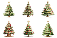 Whimsical Christmas Tree Clipart Bundle - CraftNest - Digital Crafting and Art