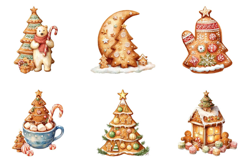 Whimsical Christmas Tree Clipart Bundle - CraftNest - Digital Crafting and Art