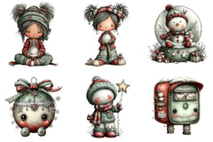 Whimsical Cute Christmas Clipart Bundle - CraftNest - Digital Crafting and Art