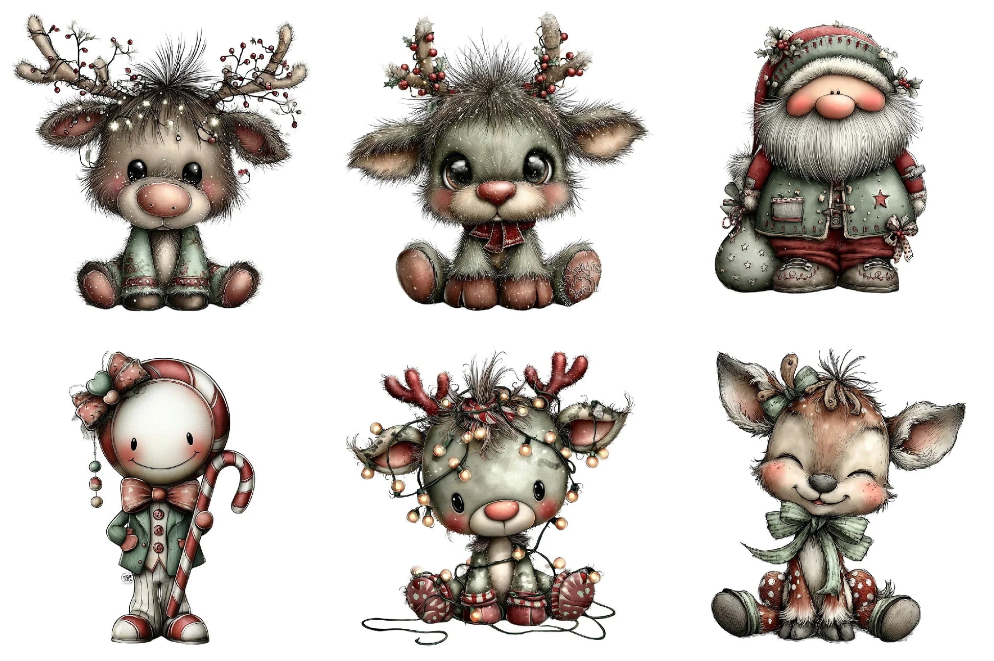 Whimsical Cute Christmas Clipart Bundle - CraftNest - Digital Crafting and Art