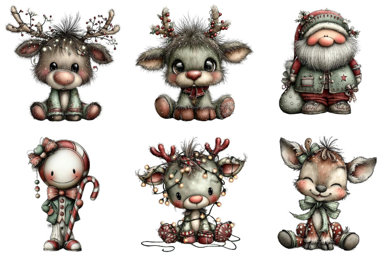Whimsical Cute Christmas Clipart Bundle - CraftNest - Digital Crafting and Art