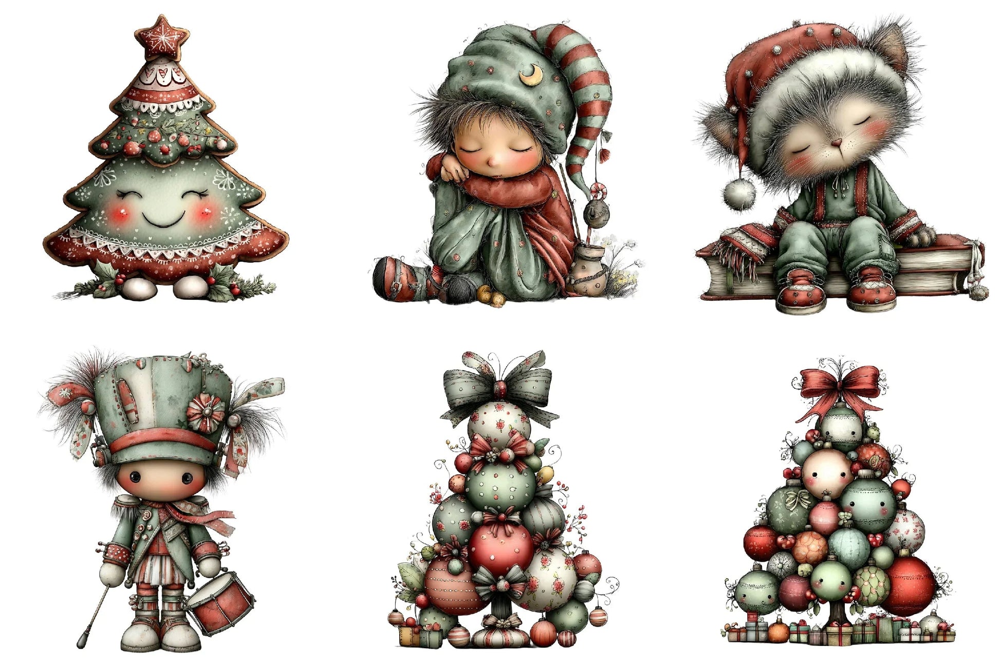 Whimsical Cute Christmas Clipart Bundle - CraftNest - Digital Crafting and Art