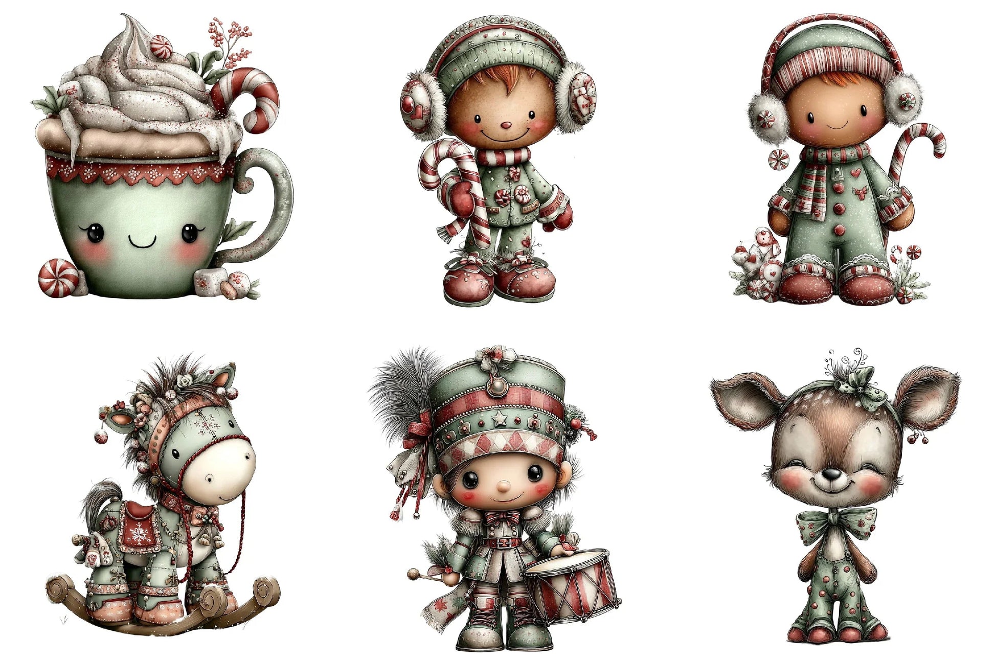Whimsical Cute Christmas Clipart Bundle - CraftNest - Digital Crafting and Art
