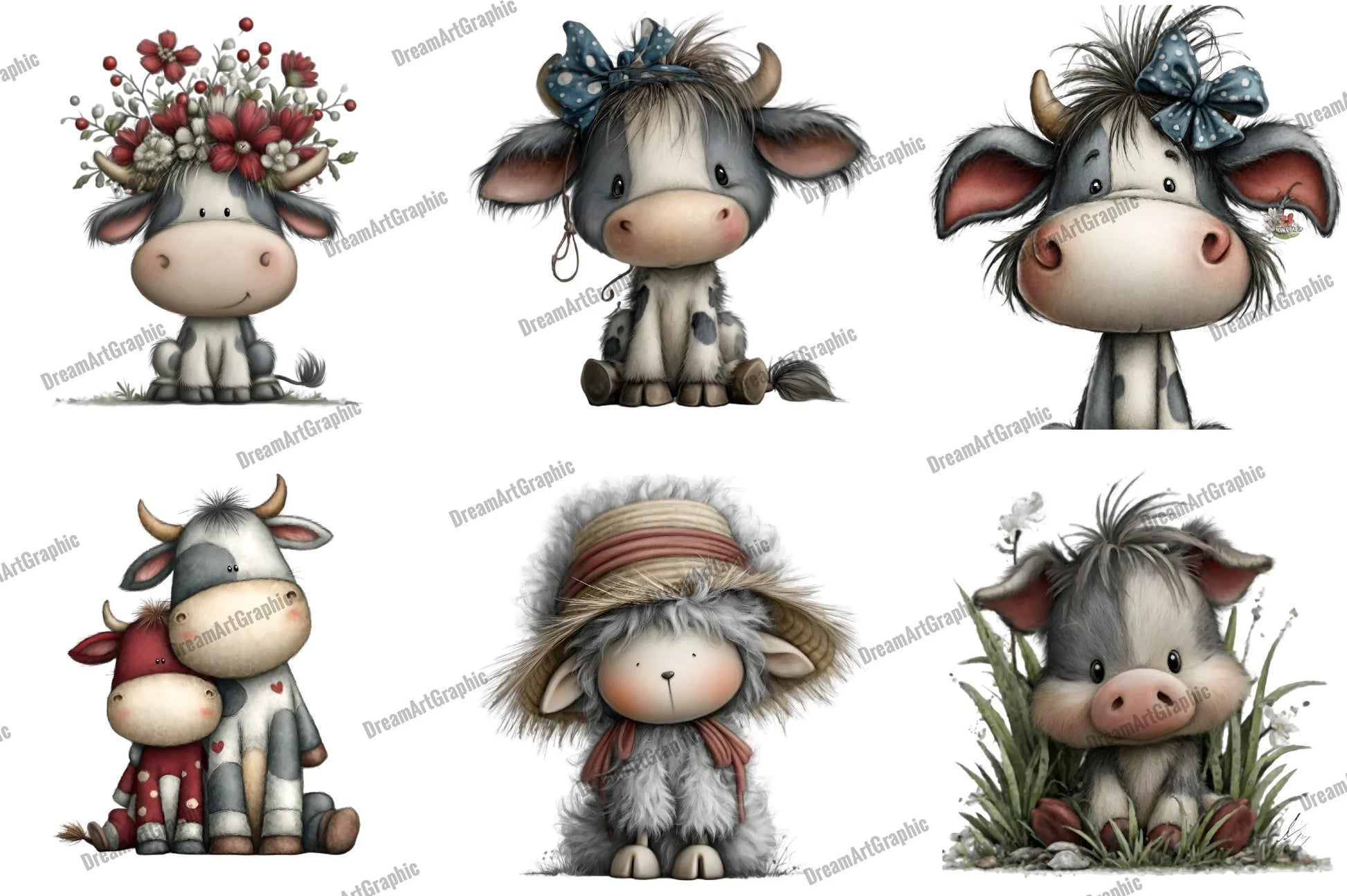 Whimsical Farm Animal Clipart Bundle - CraftNest - Digital Crafting and Art