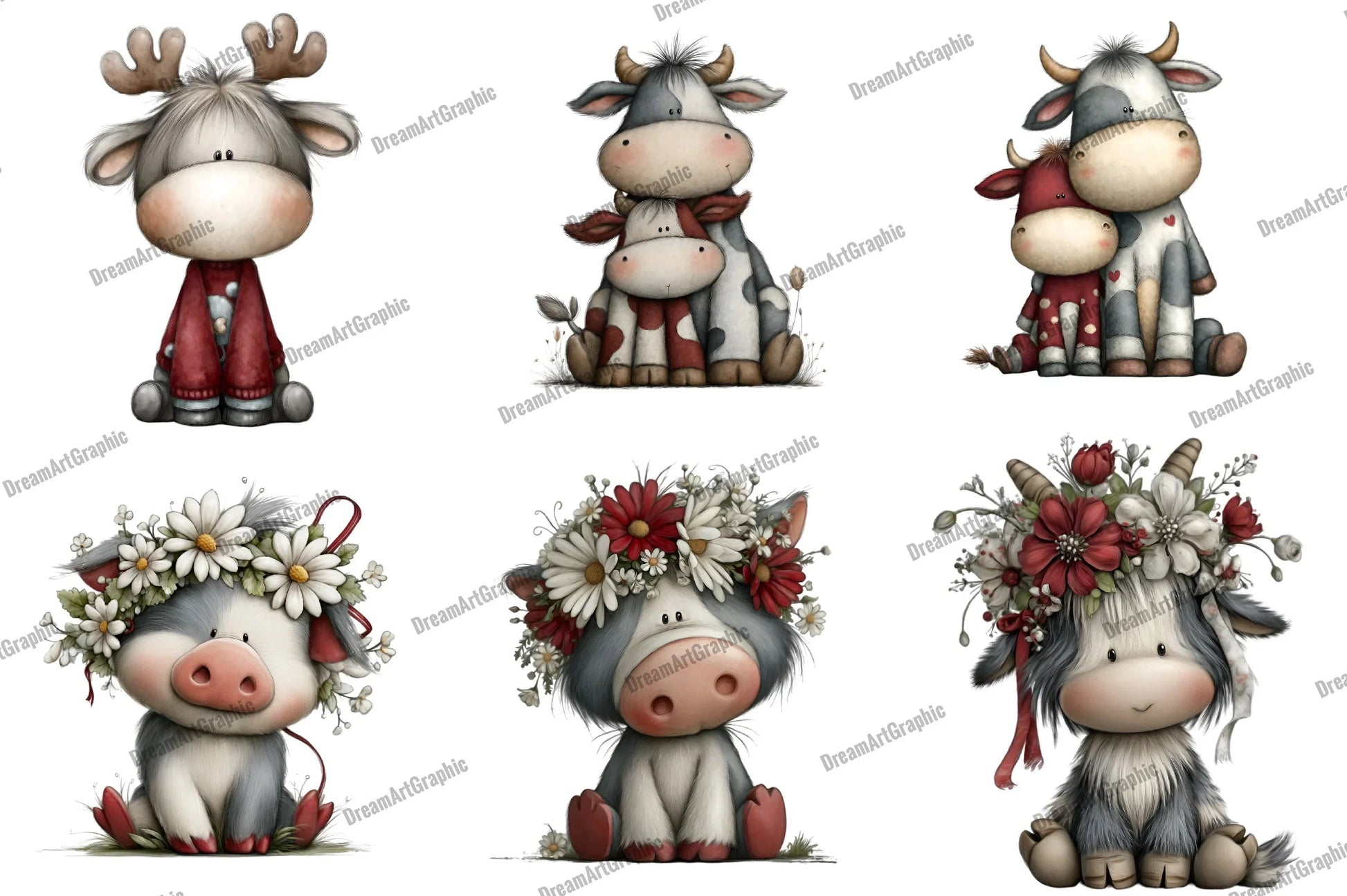 Whimsical Farm Animal Clipart Bundle - CraftNest - Digital Crafting and Art