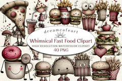 Whimsical Fast Food Clipart Bundle - CraftNest - Digital Crafting and Art