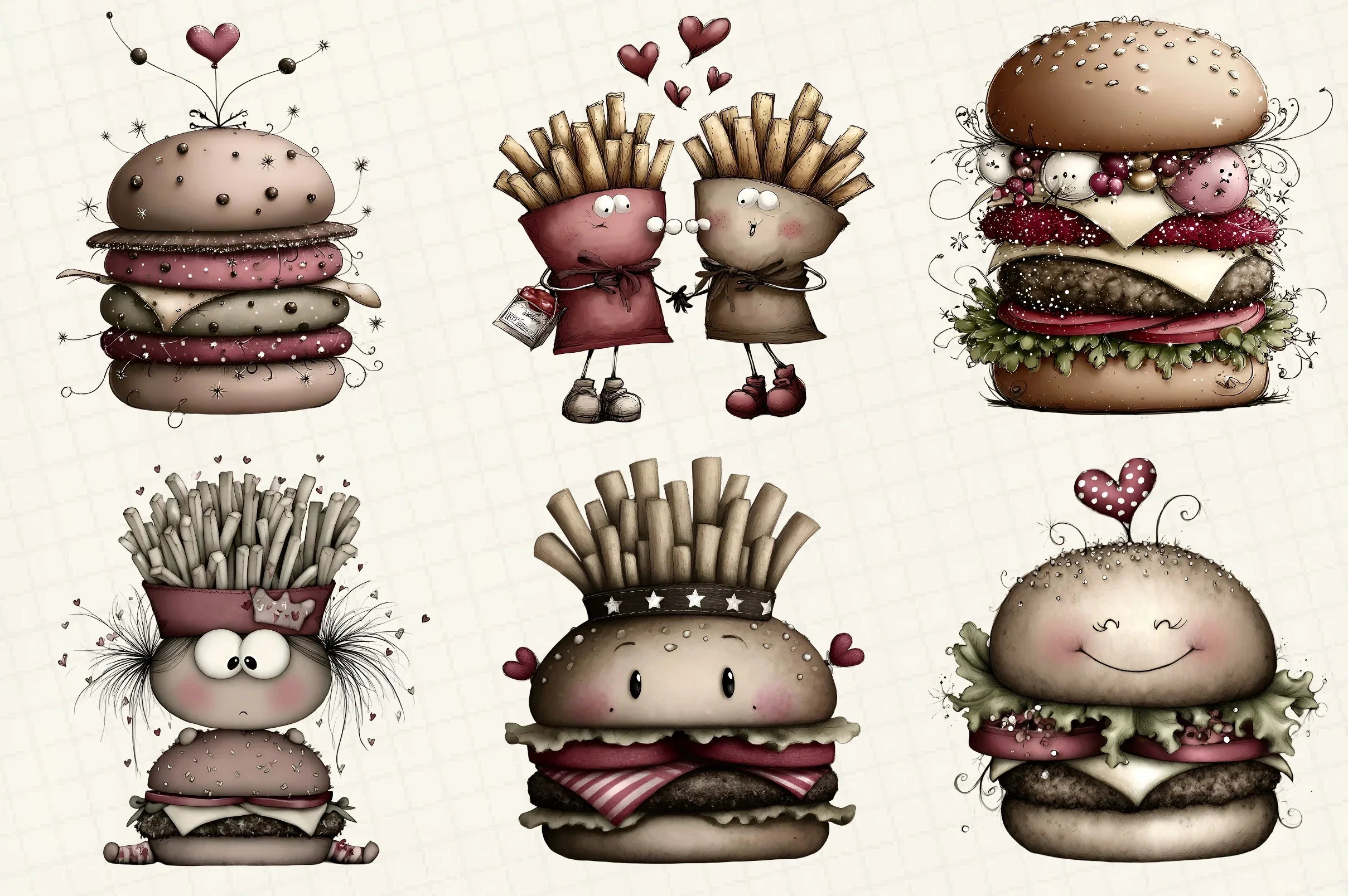 Whimsical Fast Food Clipart Bundle - CraftNest - Digital Crafting and Art