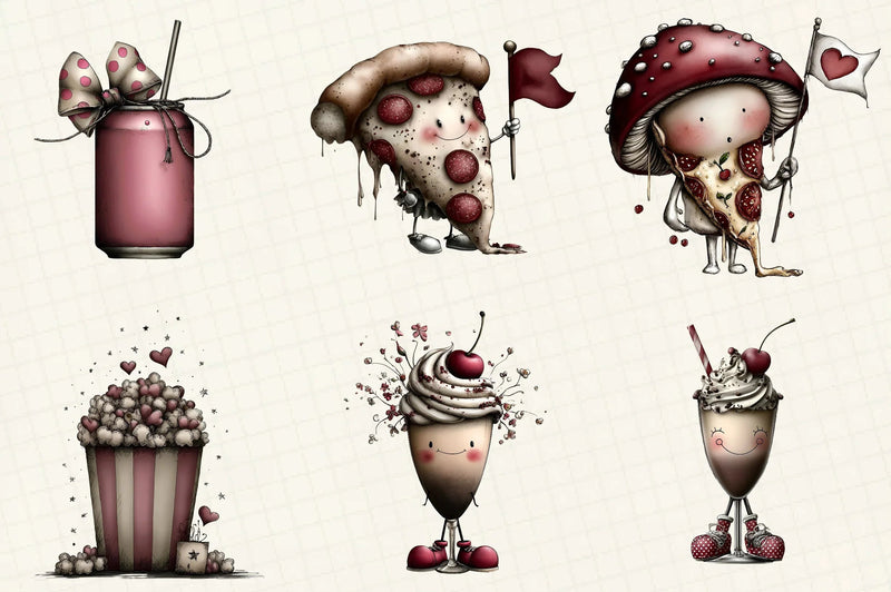 Whimsical Fast Food Clipart Bundle - CraftNest - Digital Crafting and Art