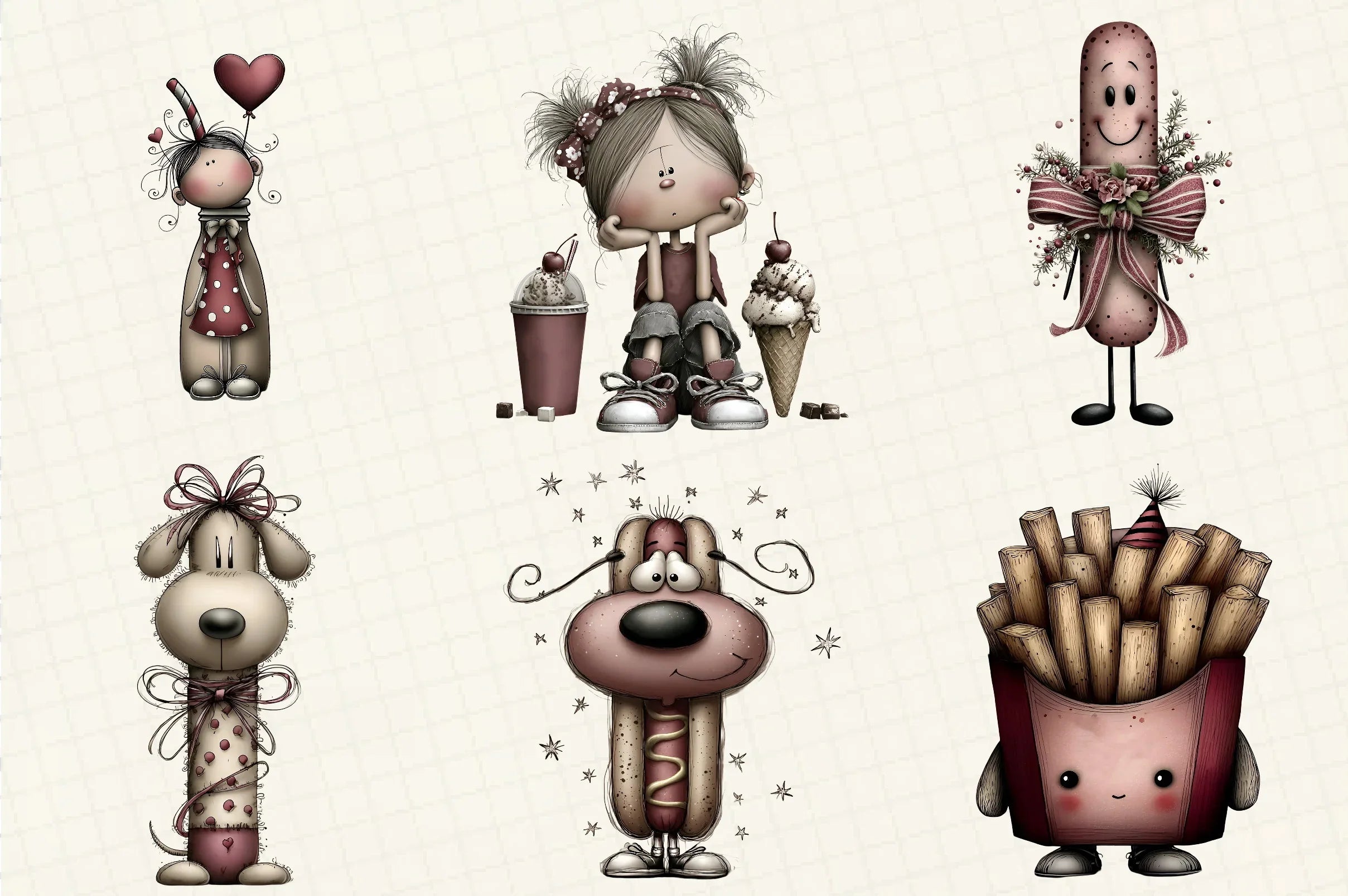 Whimsical Fast Food Clipart Bundle - CraftNest - Digital Crafting and Art