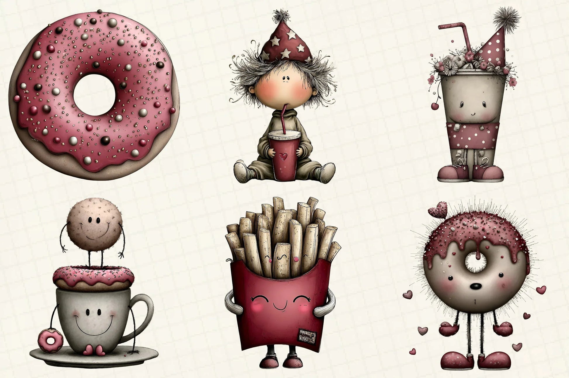 Whimsical Fast Food Clipart Bundle - CraftNest - Digital Crafting and Art