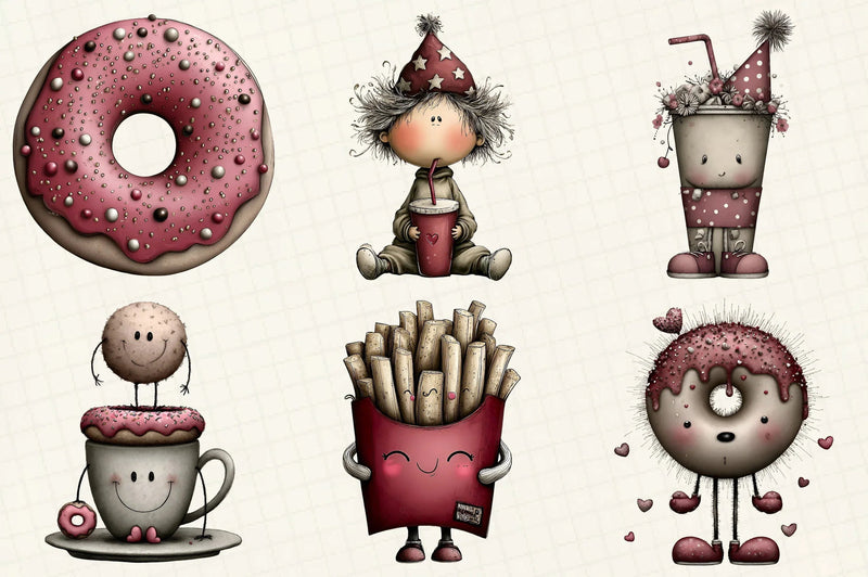 Whimsical Fast Food Clipart Bundle - CraftNest - Digital Crafting and Art