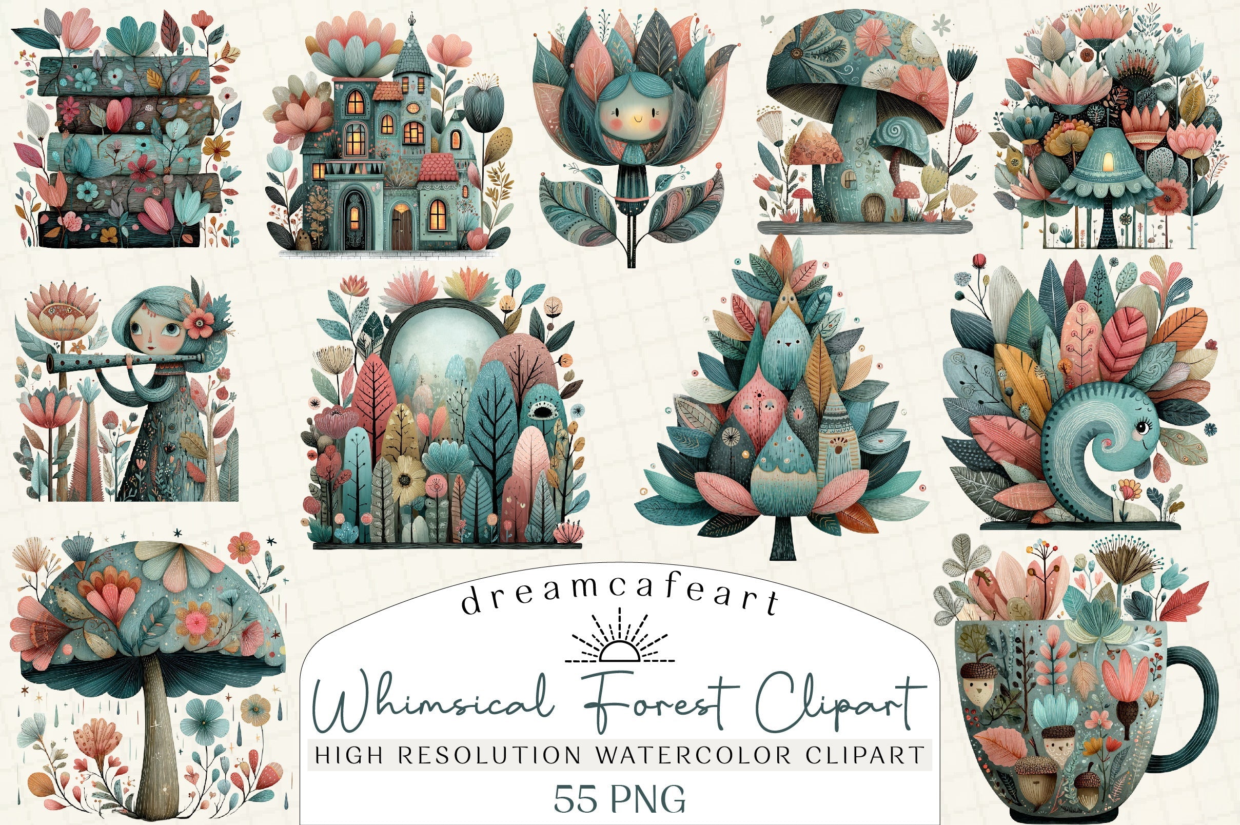 Whimsical Forest Clipart Bundle