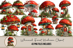 Whimsical Forest Mushroom Clipart Bundle - CraftNest - Digital Crafting and Art
