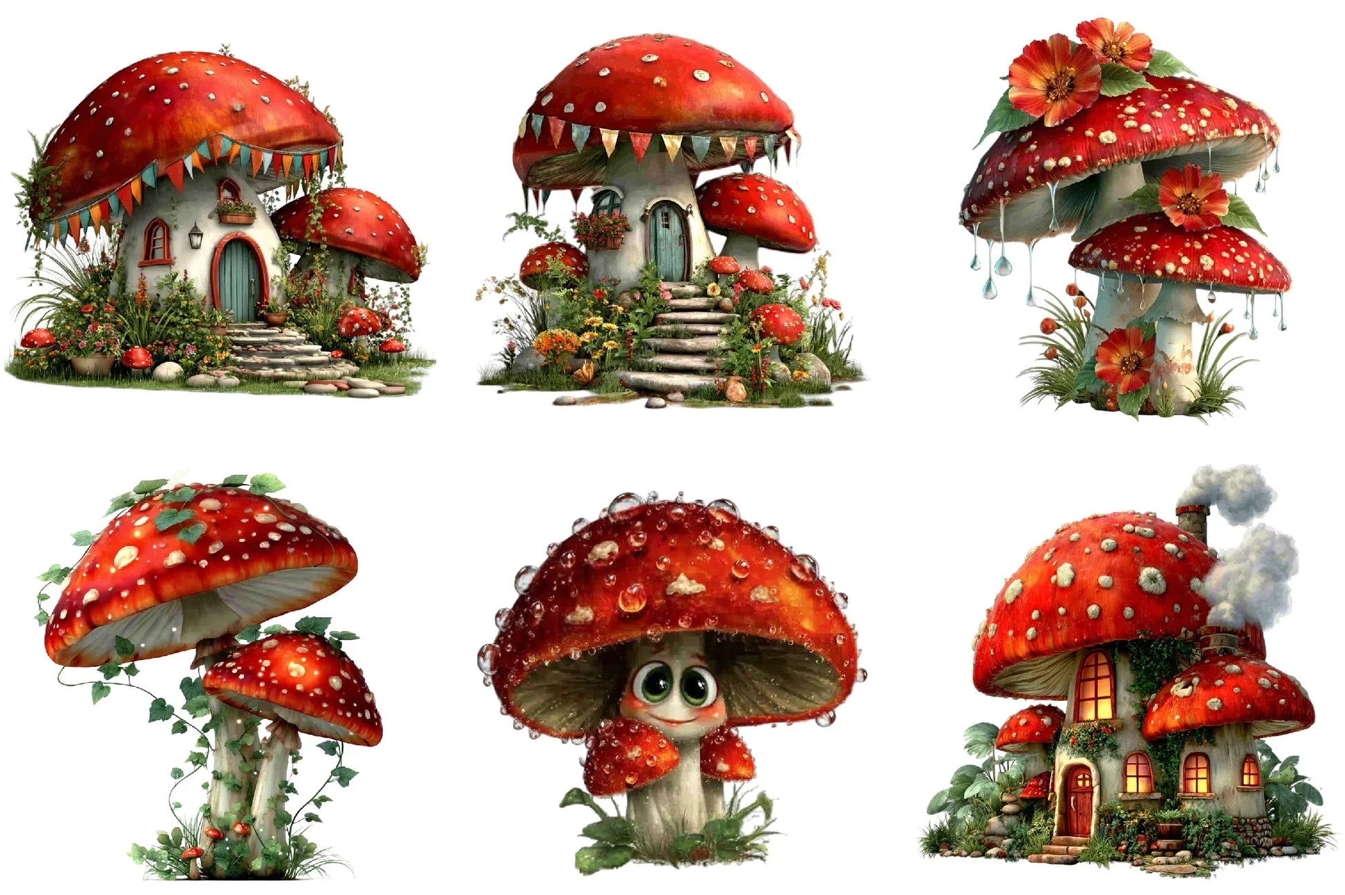 Whimsical Forest Mushroom Clipart Bundle - CraftNest - Digital Crafting and Art