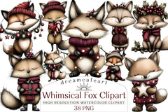 Whimsical Fox Clipart Bundle - CraftNest - Digital Crafting and Art