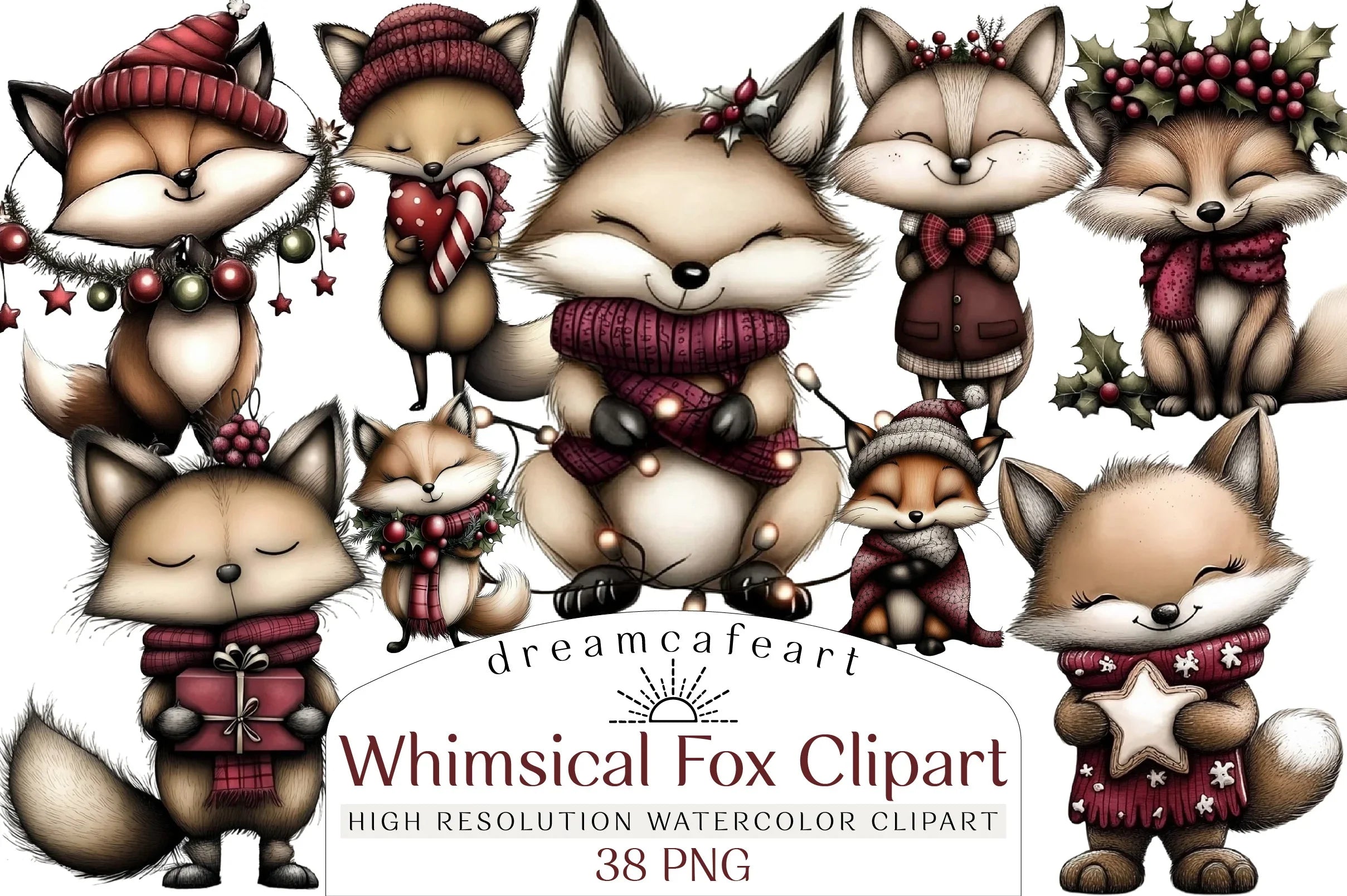 Whimsical Fox Clipart Bundle - CraftNest - Digital Crafting and Art