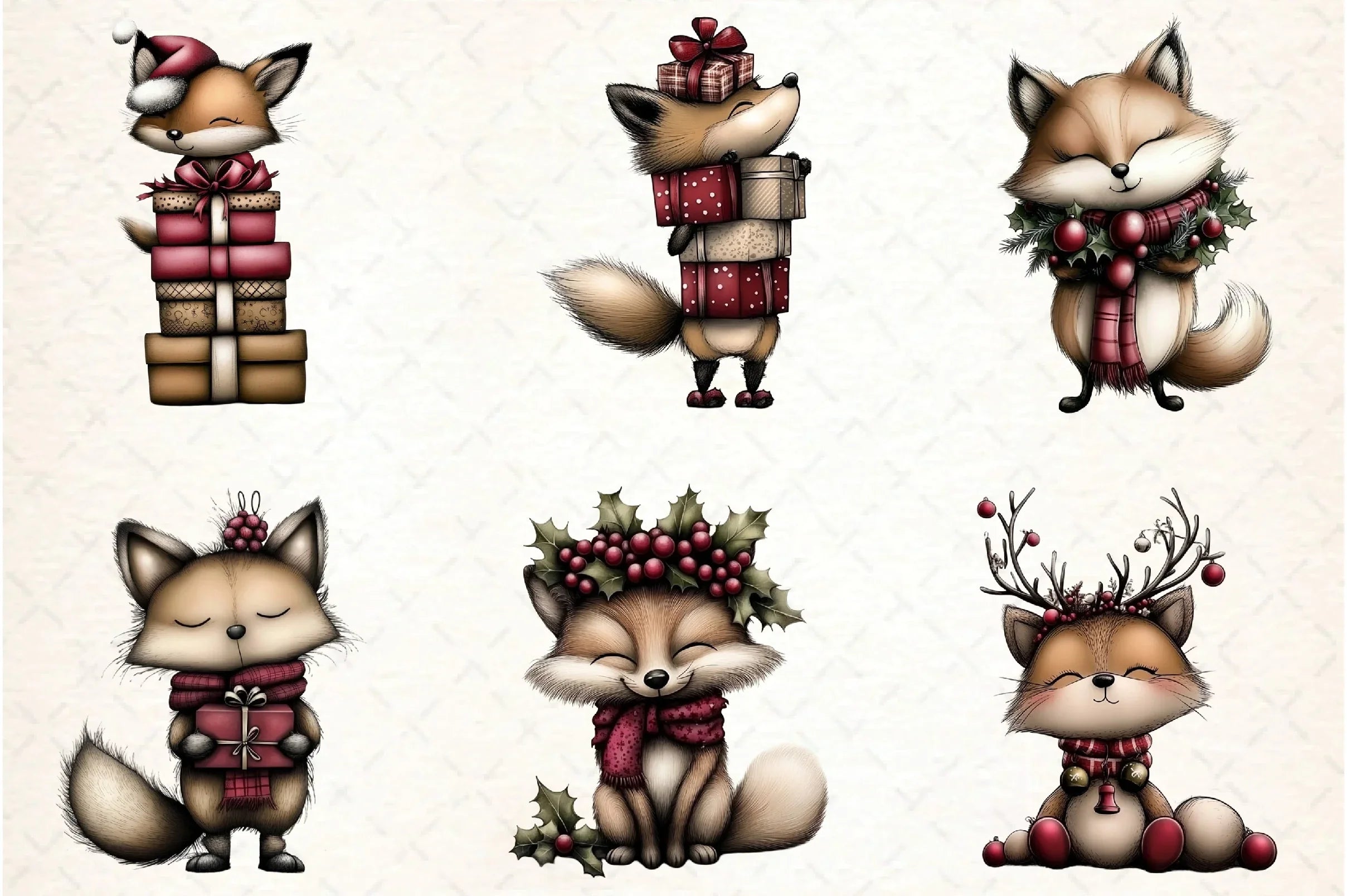 Whimsical Fox Clipart Bundle - CraftNest - Digital Crafting and Art