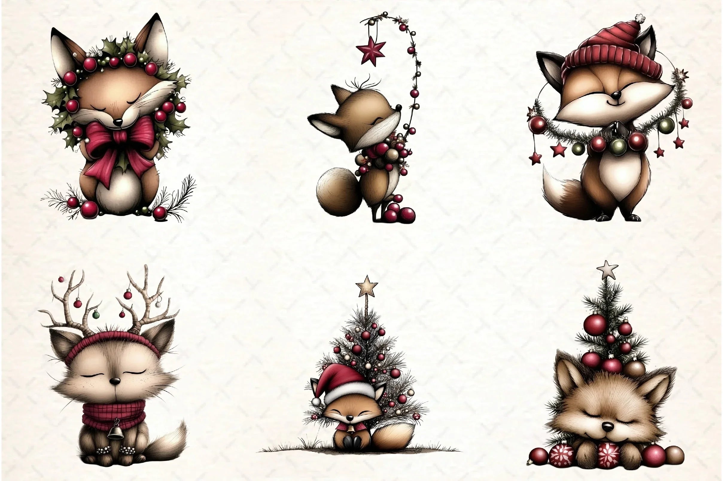 Whimsical Fox Clipart Bundle - CraftNest - Digital Crafting and Art