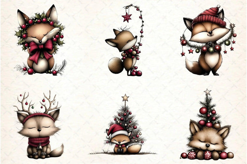 Whimsical Fox Clipart Bundle - CraftNest - Digital Crafting and Art