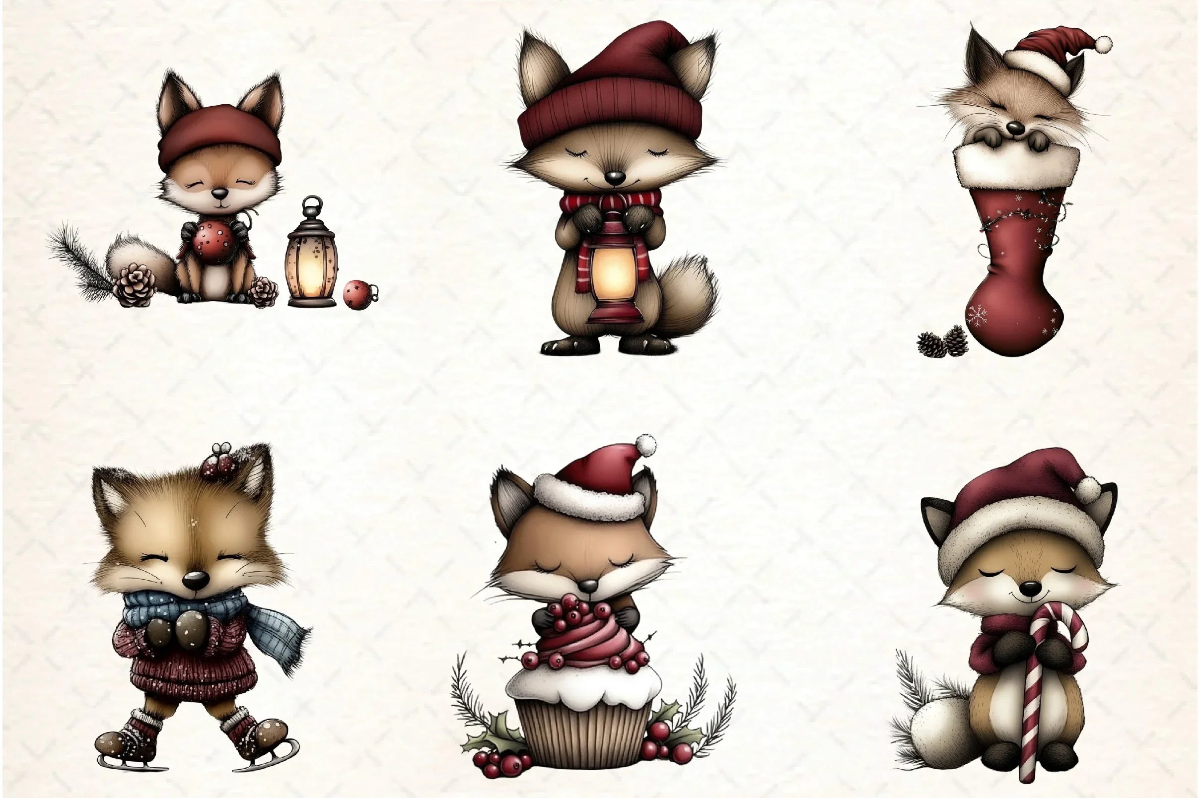 Whimsical Fox Clipart Bundle - CraftNest - Digital Crafting and Art